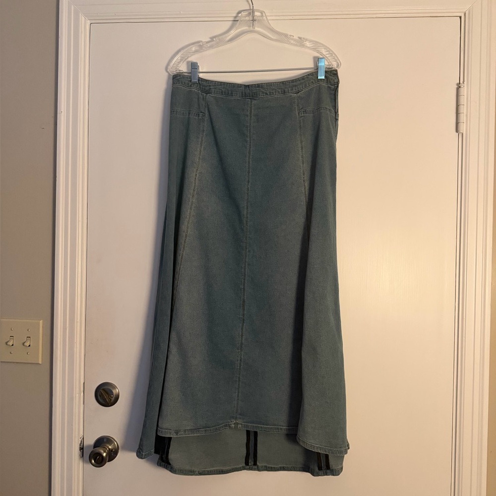 Soft Surroundings Washed blue denim High-Low Skirt